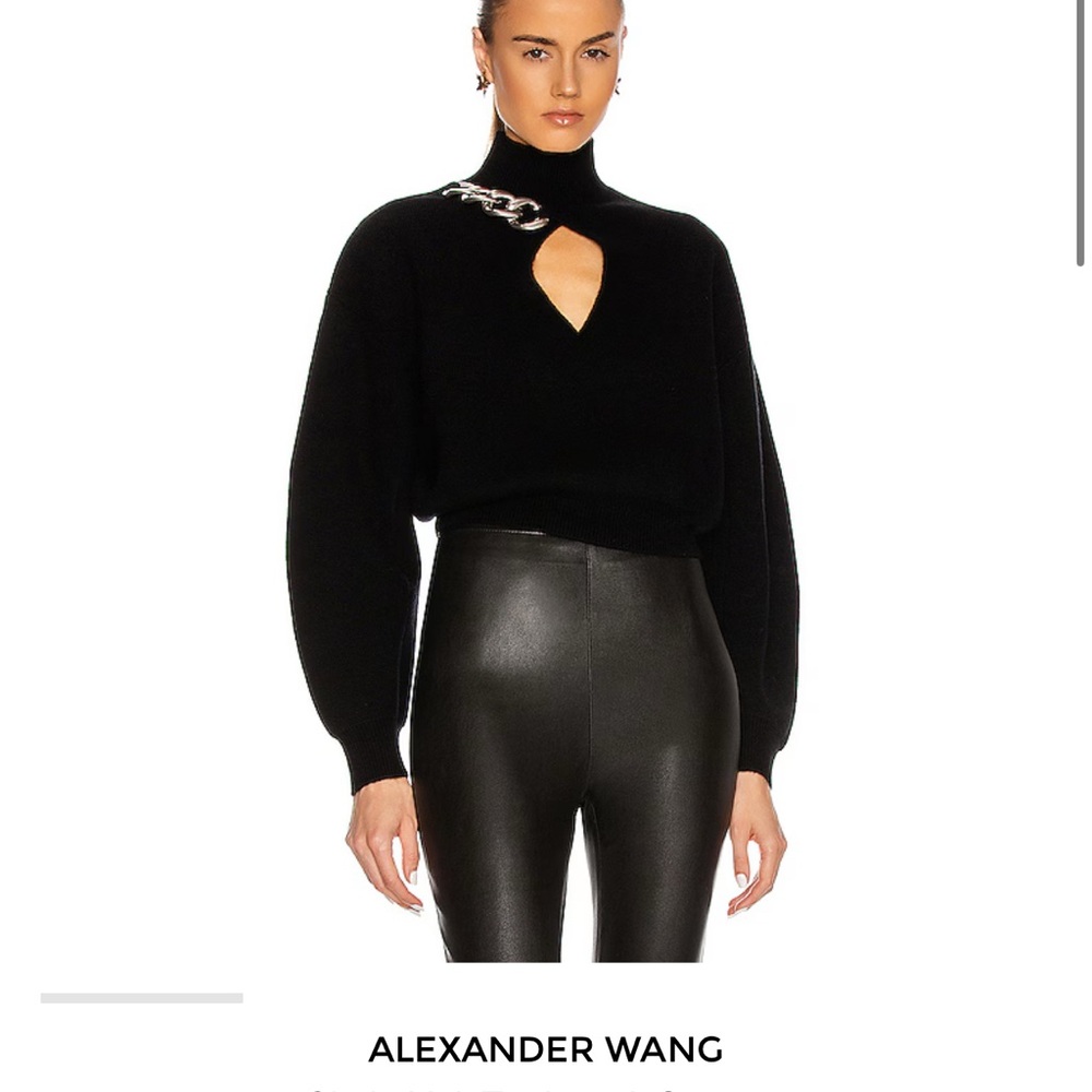 Alexander Wang Black Sweater with Chain Detail